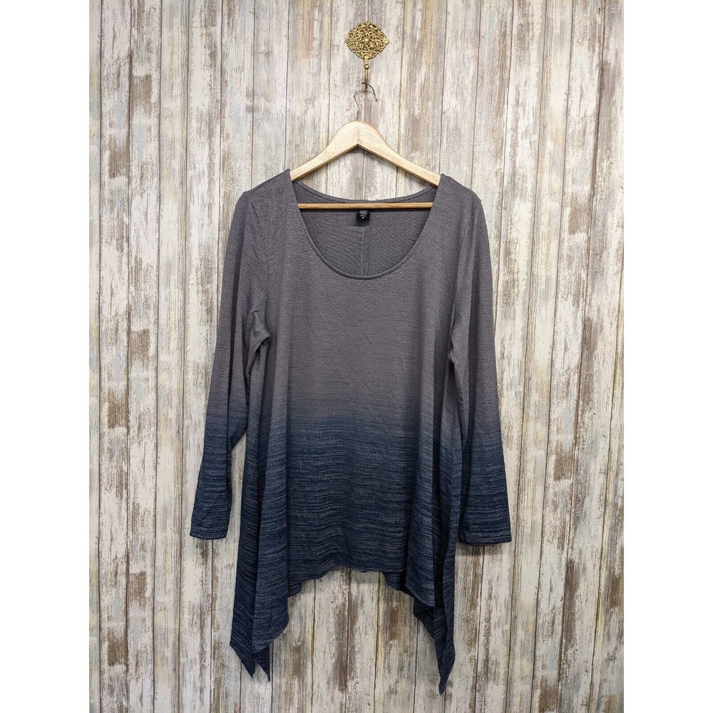 Torrid Sweater Blue Ombre Asymmetric Shark Bite Hem Size 2 / 2XL